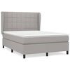 vidaXL Cama com molas/colch&atilde;o 140x190 cm tecido cinzento-claro