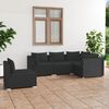 vidaXL 5 pcs conjunto lounge de jardim c/ almofadões vime PE preto