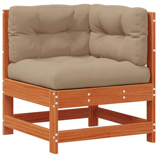 vidaXL Conjunto de Lounge de Jardim 7 pcs Castanho Cera