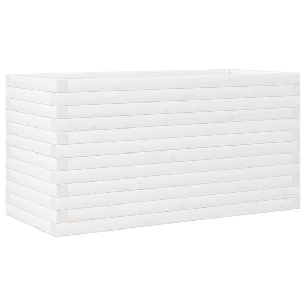 vidaXL Vaso/floreira de jardim 90x40x46 cm madeira pinho maci&ccedil;a branco