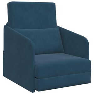 vidaXL Sof&aacute;-Cama Azul 65 x 80 x 83 cm Veludo