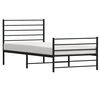 vidaXL Estrutura de cama com cabeceira e p&eacute;s 75x190 cm metal preto