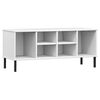 vidaXL Sapateira pernas metal 106x35x45cm madeira maci&ccedil;a OSLO branco