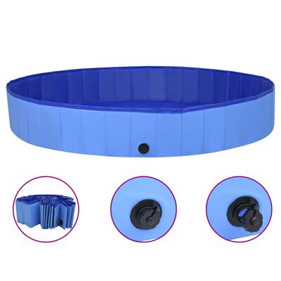 vidaXL Piscina para cães dobrável 200x30 cm PVC azul