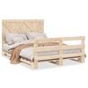 vidaXL Estrutura de cama com cabeceira 140x200 cm pinho maci&ccedil;o