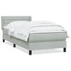 vidaXL Cama com molas/colch&atilde;o cinzento-claro 90x220 cm veludo