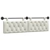vidaXL Cabeceira suspensa Com luz LED Creme Veludo