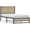 vidaXL Estrutura de cama sem colch&atilde;o 75x190 cm metal carvalho sonoma