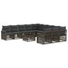 vidaXL Conjunto de Sof&aacute; de Jardim 12 unid. Cinzento vime PE