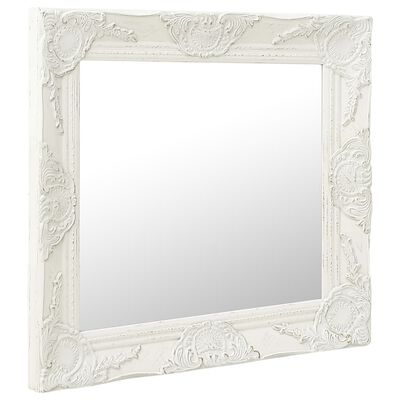 vidaXL Espelho de parede estilo barroco 50x50 cm branco
