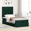 vidaXL Estrutura cama otomana colch&otilde;es 90x190cm veludo verde escuro