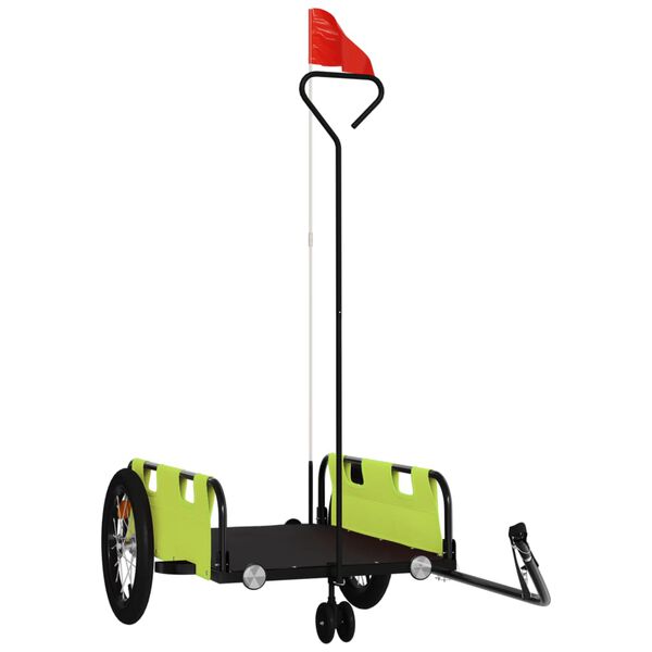 vidaXL Reboque de bicicleta tecido oxford/ferro verde
