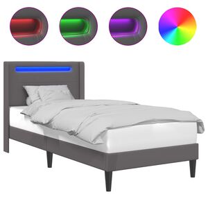 vidaXL Estrutura da Cama Cinzento 80 x 200 cm Couro Sint&eacute;tico