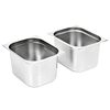 vidaXL Recipientes gastronorm 2 pcs GN 1/2 200 mm aço inoxidável