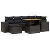vidaXL 7 pcs conjunto de sof&aacute;s p/ jardim c/ almofad&otilde;es vime PE preto