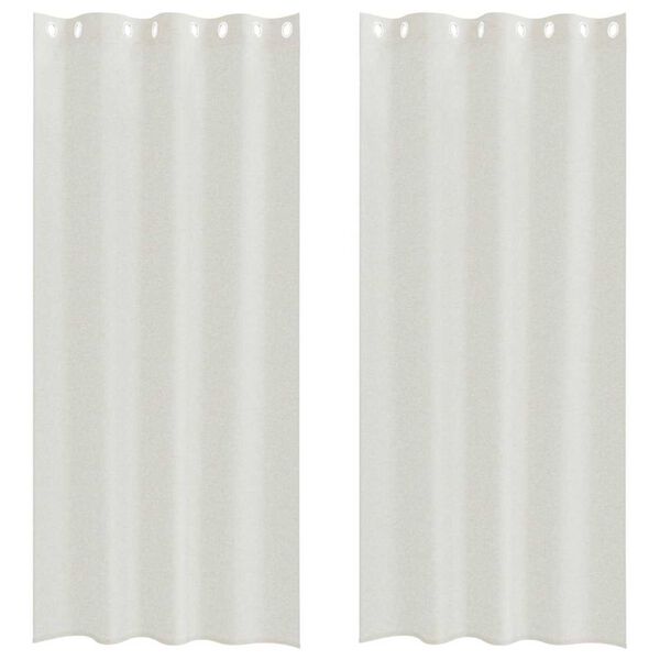 vidaXL Cortina de Voile 2 pcs Creme 225 x 140 cm Poli&eacute;ster
