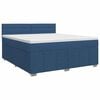 vidaXL Cama box spring com colch&atilde;o Azul 160 x 200 cm Tecido