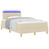 vidaXL Cama Box Spring LED com colch&atilde;o Creme 120 x 200 cm tecido