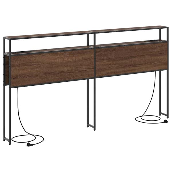 vidaXL Cabeceira de armazenamento Carvalho castanho 180 cm