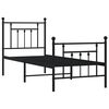 vidaXL Estrutura de cama com cabeceira e p&eacute;s 75x190 cm metal preto
