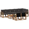 vidaXL Conjunto de Sof&aacute;s para Exterior 9 pcs Natural e Preto