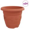 vidaXL Vaso Redondo para Flores 24 pcs Vermelho Tijolo &Oslash; 26 x 21.5 cm