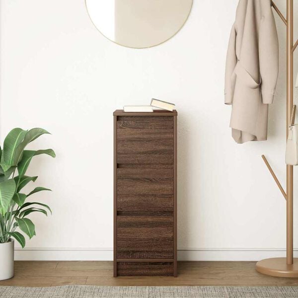 vidaXL Aparador 29,5x34x76 cm derivados de madeira carvalho castanho