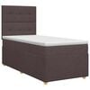vidaXL Cama box spring com colch&atilde;o Marrom Escuro 90 x 190 cm Tecido