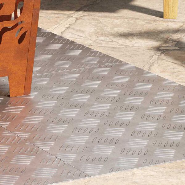 vidaXL Degrau Retangular 4 pcs Prateado 70 x 50 cm Alum&iacute;nio