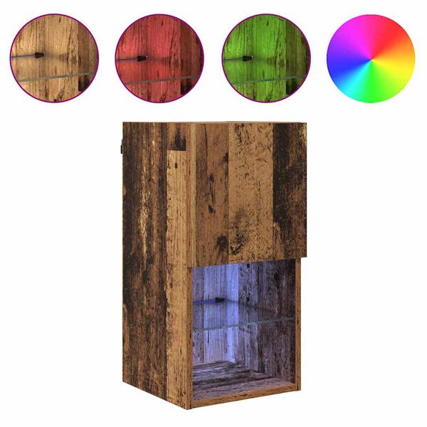 vidaXL Arm&aacute;rio de TV Montado na Parede Madeira antiga