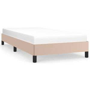 vidaXL Estrutura de cama 100x200 cm couro artificial cappuccino