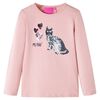 T-shirt de manga comprida para crian&ccedil;a rosa-claro 128