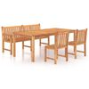 vidaXL 4 pcs conjunto de jantar p/ jardim madeira de teca maci&ccedil;a