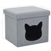 vidaXL Ninho para gatos dobr&aacute;vel linho artificial 37x33x33 cm cinzento