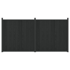 vidaXL Painel de Cerca 2 unid. 355 x 186,5 cm WPC e Alum&iacute;nio Preto