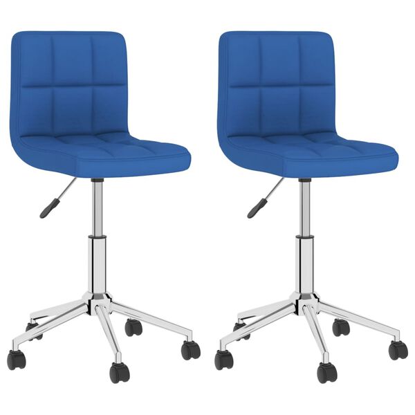 vidaXL Cadeiras de jantar girat&oacute;rias 2 pcs tecido azul