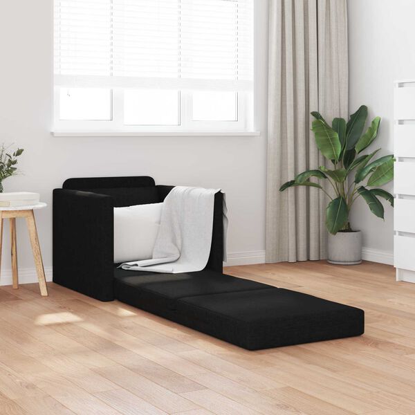 vidaXL Sof&aacute;-Cama 60cm Preto tecido