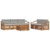 vidaXL Conjunto de Sof&aacute;s para Exterior 6 unid. Cinza Natural e Claro