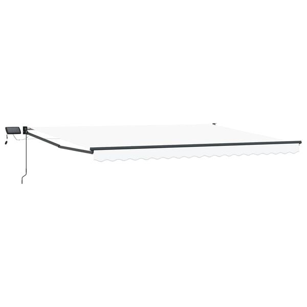 vidaXL Toldo retr&aacute;til manual com LEDs Branco 4 x 2 m