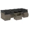 vidaXL 8 pcs conjunto sof&aacute;s de jardim c/ almofad&otilde;es vime PE cinzento