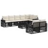 vidaXL Conjunto de Sof&aacute; de Jardim 9 pcs Preto e Branco Creme vime PE