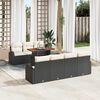 vidaXL Conjunto de Sof&aacute; de Jardim 8 pcs Preto Rattan Sint&eacute;tico