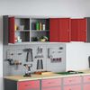vidaXL Conjunto de Arm&aacute;rio de Ferramentas e Pegboard 5 pcs Vermelho