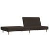 vidaXL Sof&aacute;-cama de 2 lugares tecido castanho-escuro