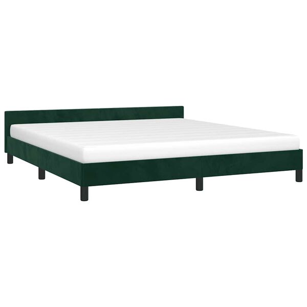 vidaXL Estrutura de cama sem colch&atilde;o 160x200 cm veludo verde-escuro