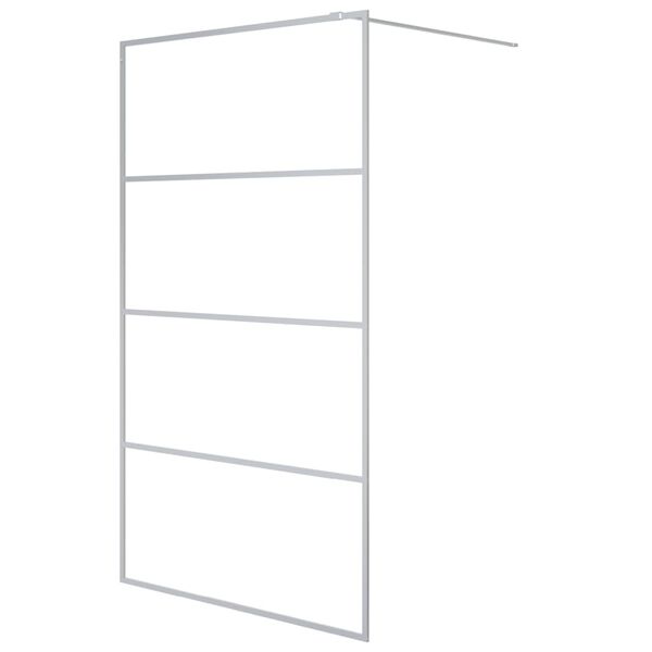 vidaXL Divis&oacute;ria de chuveiro prateado 115x195cm vidro ESG transparente