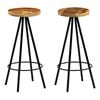 vidaXL Cadeiras de bar 2 pcs madeira de mangueira maci&ccedil;a