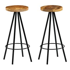 vidaXL Cadeiras de bar 2 pcs madeira de mangueira maci&ccedil;a