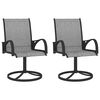 vidaXL Cadeiras de jardim girat&oacute;rias 2 pcs textilene e a&ccedil;o cinzento