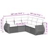 vidaXL 5 pcs conjunto sof&aacute;s de jardim com almofad&otilde;es vime PE preto
